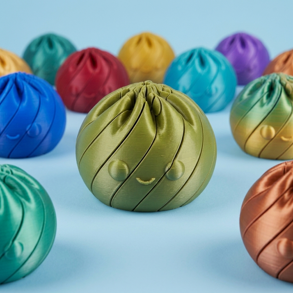 Bun Slime Fidget in a green pearl finish